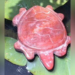 Red Jasper Crystal Hand Carved Turtle